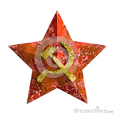 Soviet star rust badge Stock Photo