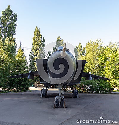 Soviet supersonic long-range interceptor fighter Editorial Stock Photo