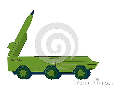 Soviet tactical missile system - Tochka U Vector Illustration