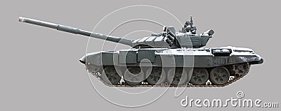 Soviet tank covered with snow Stock Photo