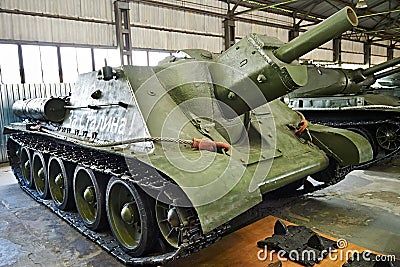 Soviet tank Self-propelled artillery SU-122 1942 Editorial Stock Photo