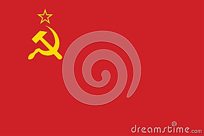 Soviet Union flag, official colors and proportion correctly. Soviet Union flag. Vector Illustration