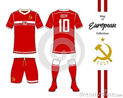 Soviet Union football national team uniform. Vector Illustration