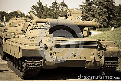 The Soviet Union heavy military vehicles from the period of World War II Stock Photo