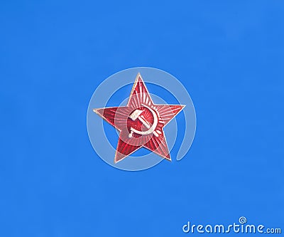 Soviet ussr star on blue Stock Photo