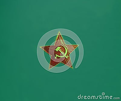 Soviet ussr star on green Stock Photo