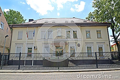 SOVIETSK, RUSSIA. The building of the Consulate General of the Republic of Lithuania. Kaliningrad region Editorial Stock Photo