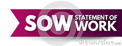 SOW Statement Of Work - document routinely employed in the field of project management, acronym text concept background Stock Photo