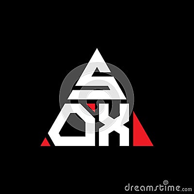 SOX triangle letter logo design with triangle shape. SOX triangle logo design monogram. SOX triangle vector logo template with red Vector Illustration