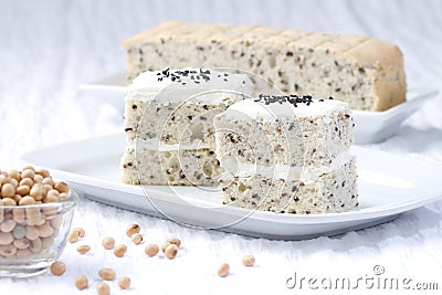 Soy bean cake Stock Photo