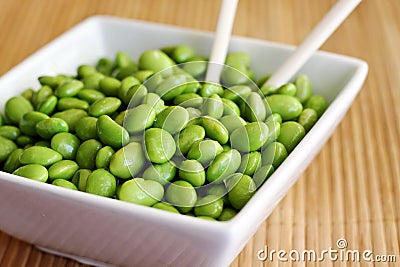 Soy Beans in Bowl Stock Photo