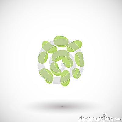 Soy beans flat vector icon Cartoon Illustration