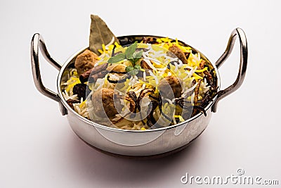 Soy Chunks Biryani is a healthy vegetarian rice recipe made with soybean nuggets and spices Stock Photo