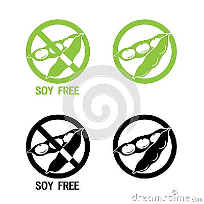 Soy Free Symbol. Vector Illustrations Icon On A White Background. Soy Free Foods. Soy Free Diet. Vector Illustration