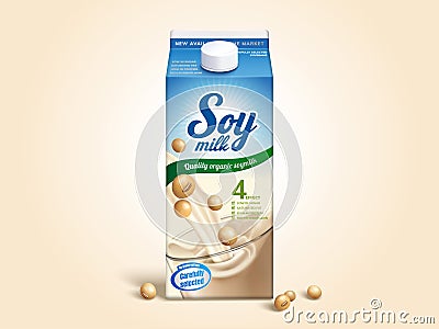 Soy milk carton package Vector Illustration