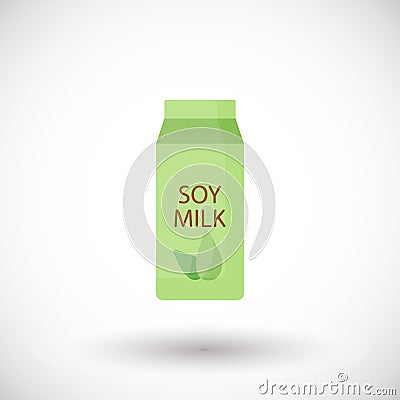 Soy milk flat vector icon, lactose free flat Cartoon Illustration