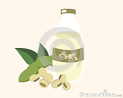 soy milk and soya bean Vector Illustration