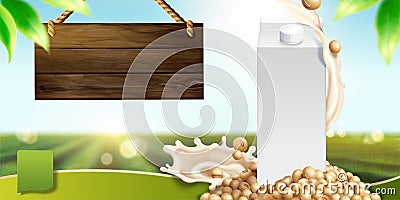 Soy milk template Vector Illustration