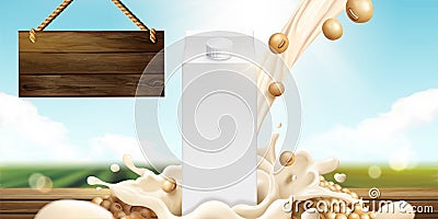 Soy milk template Vector Illustration