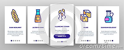 Soy Products, Food Linear Vector Onboarding Vector Illustration