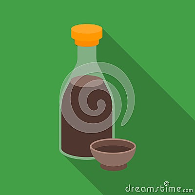 Soy sauce icon in flate style isolated on white background. Sushi symbol stock vector illustration. Vector Illustration