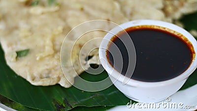 Soy sauce for Mendoan Stock Photo