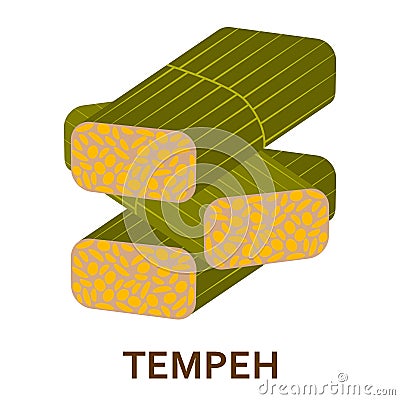 Soy tempeh flat icon. Vector illustration. Vector Illustration