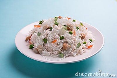 Soya chunk pulav or rice Stock Photo