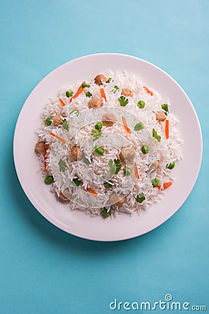 Soya chunk pulav or rice Stock Photo