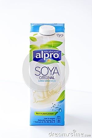 Soya Milk On Isolated Background Editorial Stock Photo