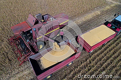 Soybean harvest shoot from drone Editorial Stock Photo