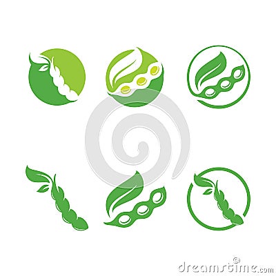 Soybean Logo vector template design. Healthy Food simple vector illustration Vector Illustration
