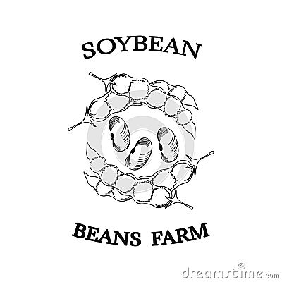 Soybean poster Vector Illustration