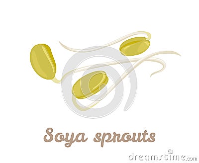 Soybean sprout icon isolated on white background. Vector illustration of vegetable grown by sprouting soybeans Vector Illustration