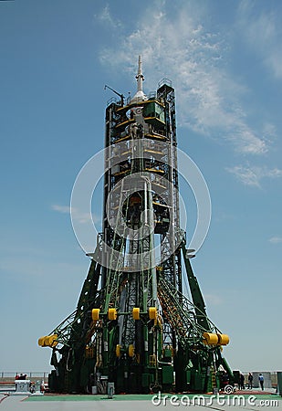 Soyuz Spacecraft On The Launch Pad Editorial Stock Photo