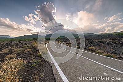 SP Mareneve Milo, CT - Volcano Etna, Sicily Stock Photo