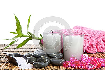 Spa accessories for yoga or sauna Stock Photo