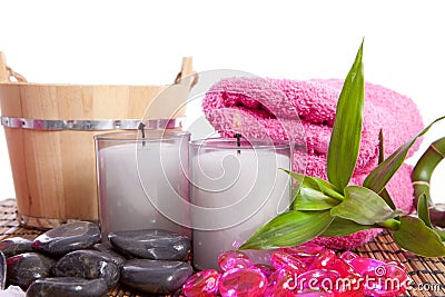 Spa accessories for yoga or sauna Stock Photo