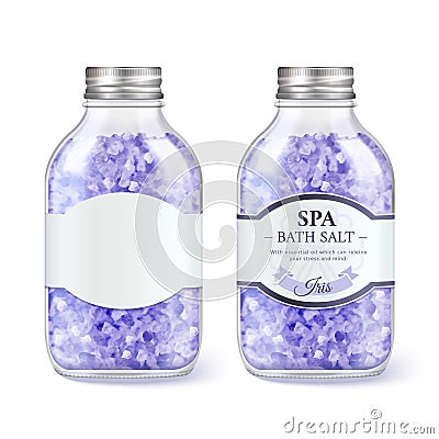 SPA bath salt glass bottle Vector Illustration