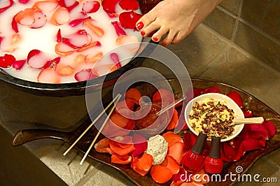 Spa Beauty Foot Bath Treatment Stock Photo