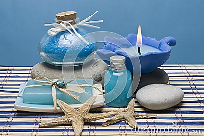 Spa in blue. Stock Photo