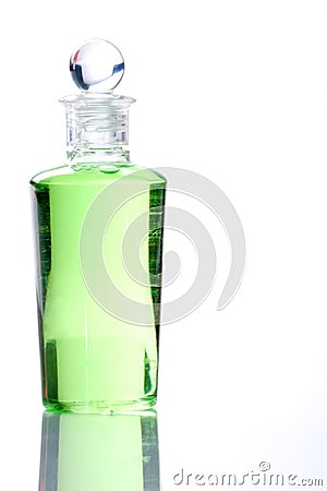 Spa bottle - green Stock Photo