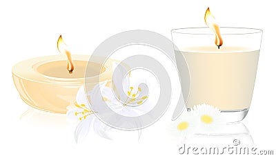 Spa candles Cartoon Illustration