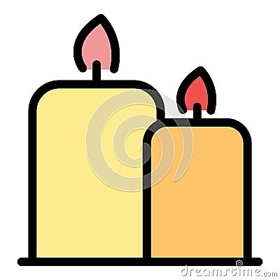 Spa candles icon vector flat Vector Illustration