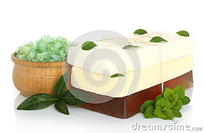 Spa composition of handmade soap Stock Photo