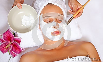 Spa face mask Stock Photo