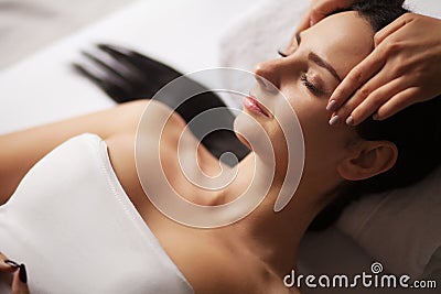 Spa Face Massage. Facial Treatment. Spa Salon. Therapy Stock Photo