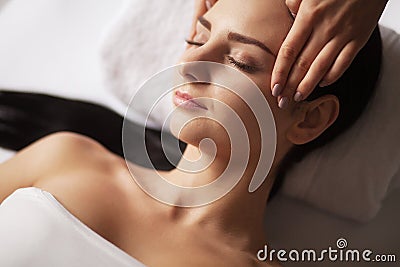 Spa Face Massage. Facial Treatment. Spa Salon. Therapy Stock Photo