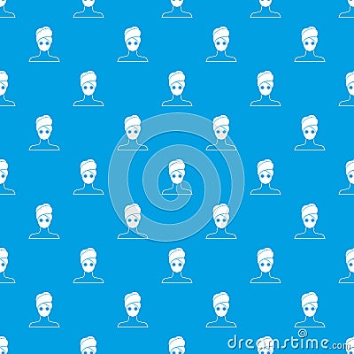 Spa facial clay mask pattern seamless blue Vector Illustration