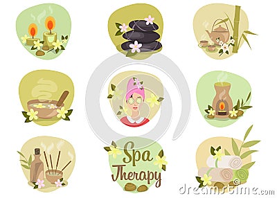 Spa flat icons Vector Illustration